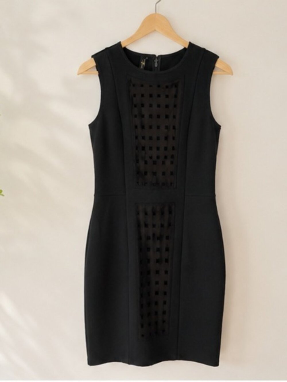 7 For All Mankind Black Sheath Dress w/ Sheer Laser Cut Panel – XS - NWT